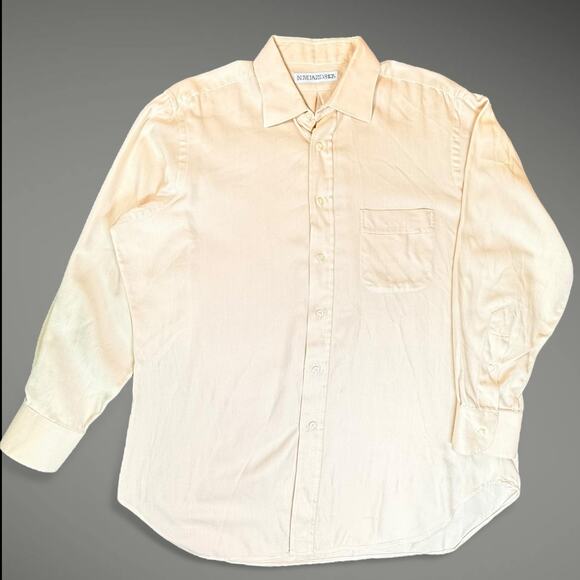 Individualized Shirts Y2K Custom Supima Cotton Cream Twill Mens Dress Shirt Used - Picture 1 of 8